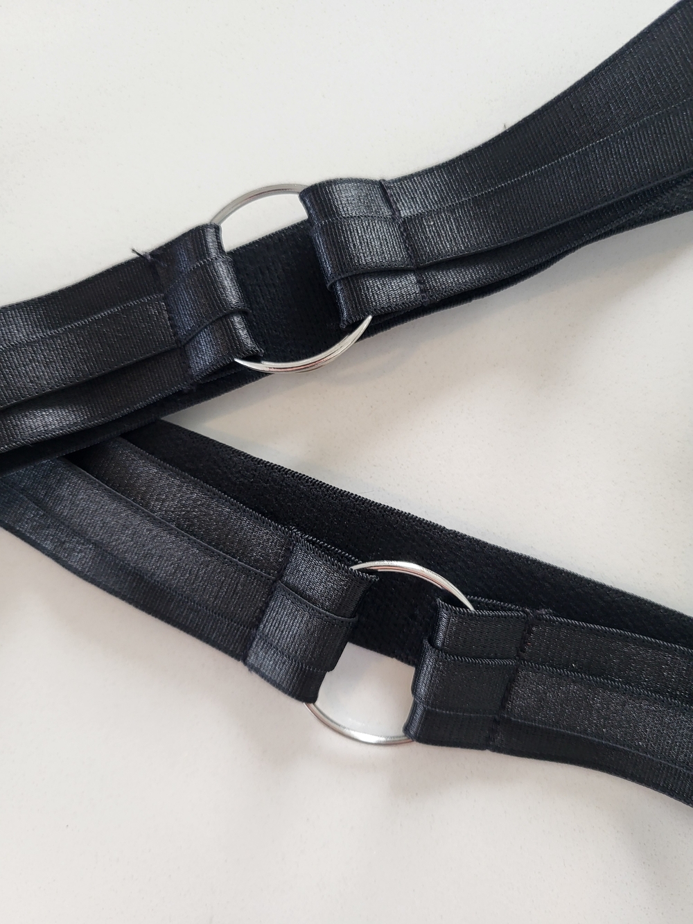 3/$30 Black Garters with Silver Rings